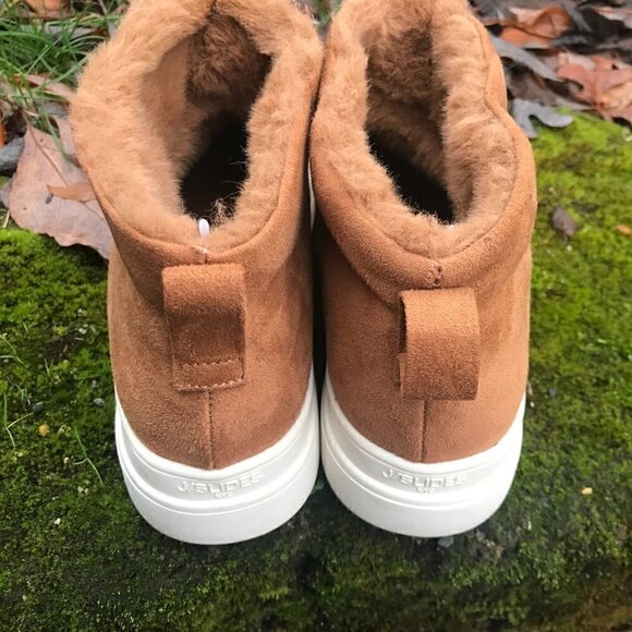 J/Slides Tan Noone Faux-Fur Lined Ankle Boot Size 10 - Picture 5 of 6